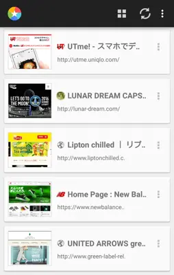 Thumbnail Bookmarks android App screenshot 0